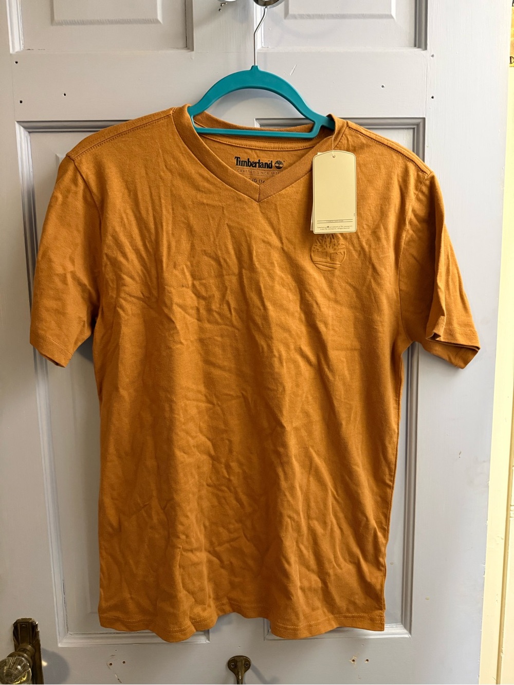 Timberland Short-Sleeve V-Neck Tee in Mustard